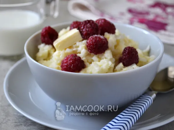 Фото блюда: Рисовая каша на молоке с яйцом