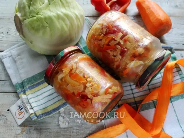 Фото блюда: Салат «Дунайский» с капустой на зиму