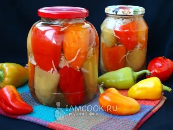 Фото блюда: Болгарский перец с капустой на зиму