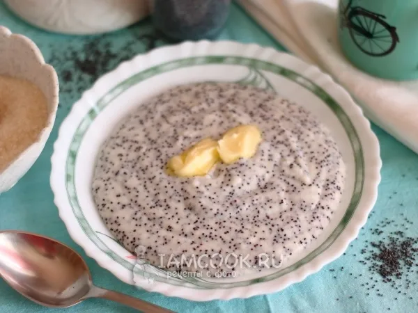 Фото блюда: Манная каша на молоке с маком