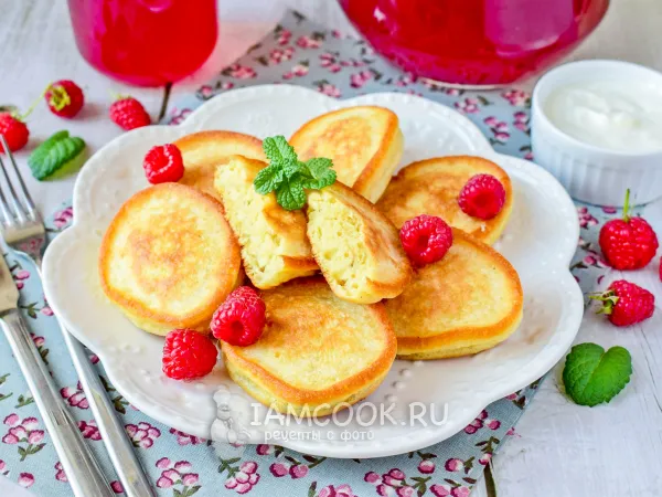 Фото блюда: Пышные оладьи на сметане