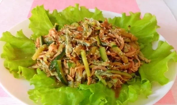 Фото блюда: Салат с курицей и свежим огурцом