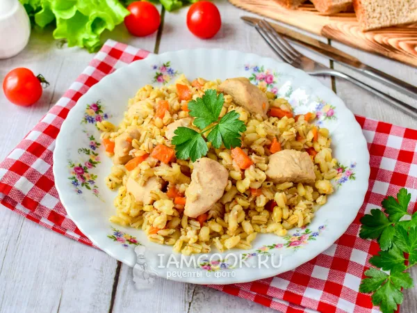 Фото блюда: Перловка с индейкой в мультиварке