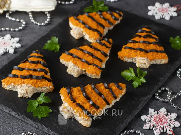 Фото блюда: Канапе «Тигровые ёлочки»