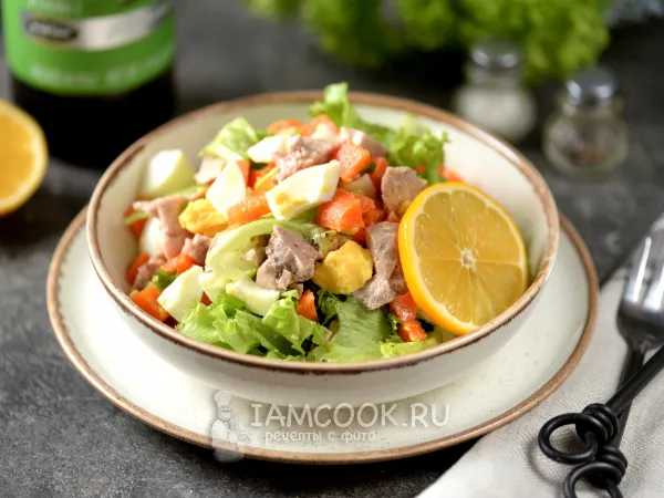 Фото блюда: Салат из печени трески с морковью