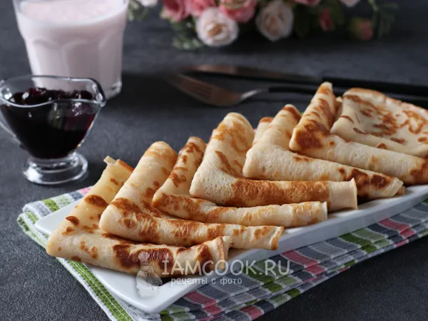 Фото готового блюда: Блины на питьевом йогурте