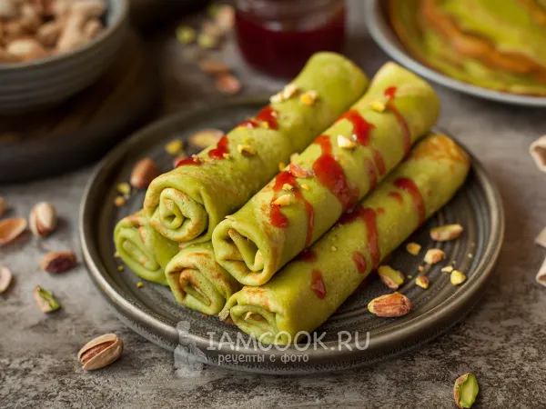 Фото блюда: Фисташковые блины