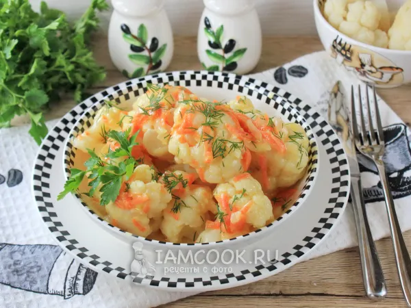 Фото блюда: Тушеная цветная капуста в сливках