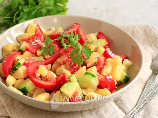 Фото готового блюда: Овощной салат с кунжутом