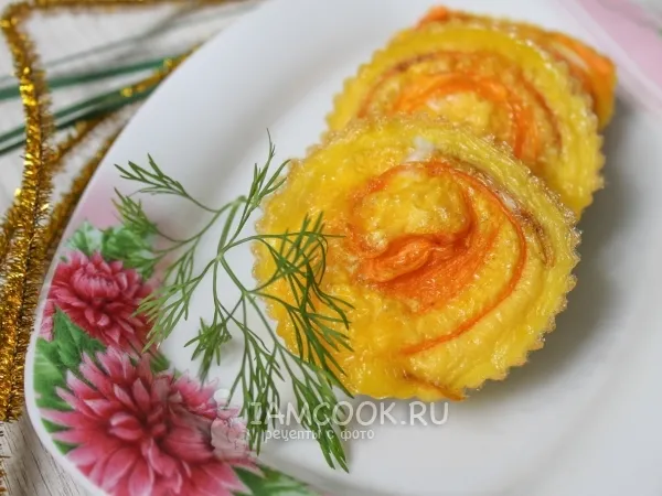 Фото готового блюда: Омлет с морковью в духовке