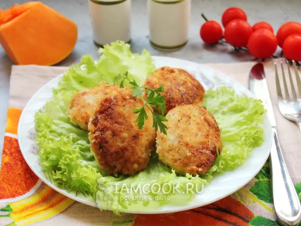 Фото блюда: Куриные котлеты с тыквой