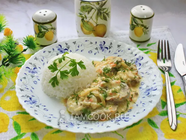 Фото блюда: Свиная вырезка в сливочном соусе