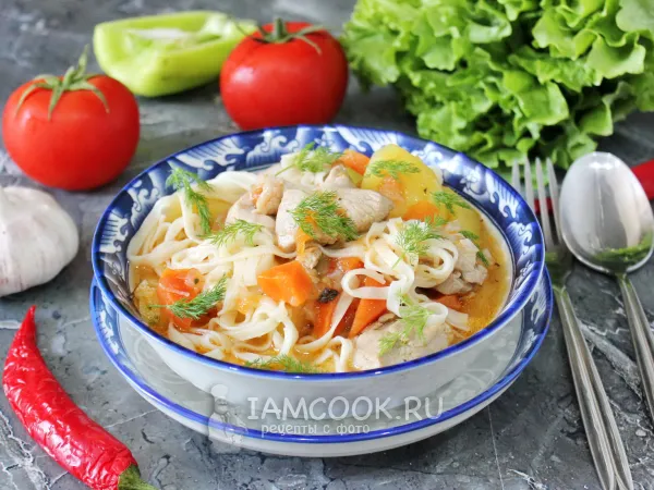 Фото готового блюда: Лагман из индейки