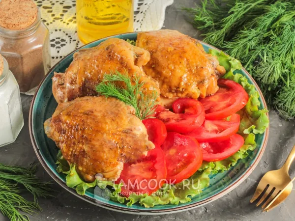 Фото блюда: Куриные бедра в рукаве в духовке