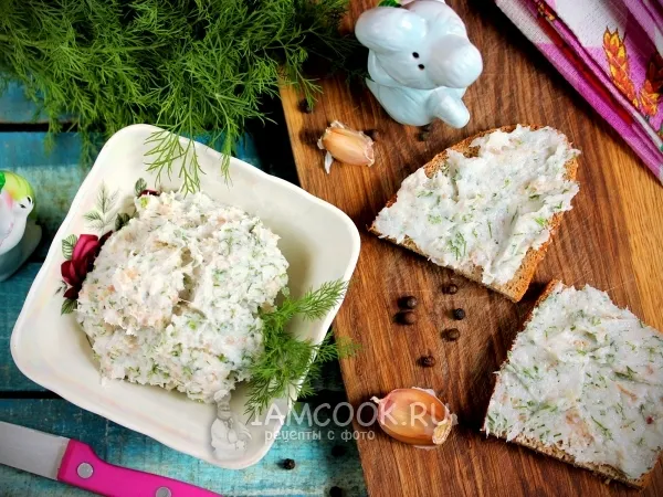 Фото готового блюда: Сало с чесноком и укропом