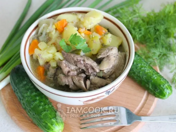 Фото блюда: Куриная печень с картошкой в мультиварке