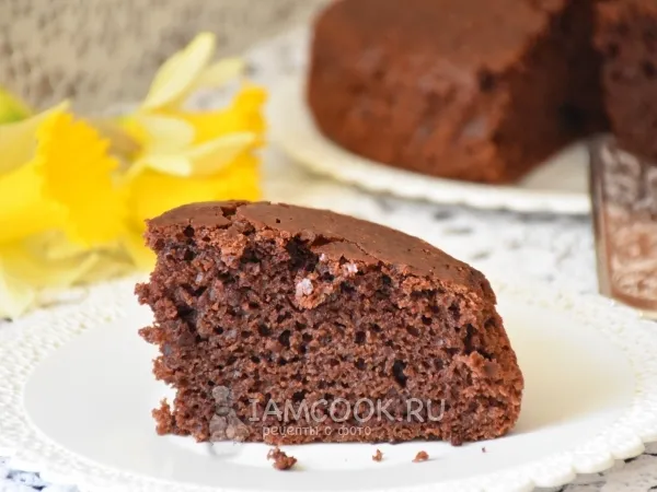 Фото готового блюда: Шоколадный кекс на кефире без яиц