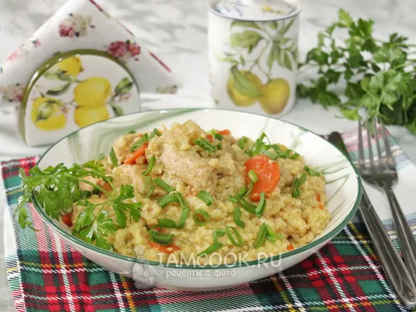 Фото блюда: Пшенная каша с мясом в мультиварке