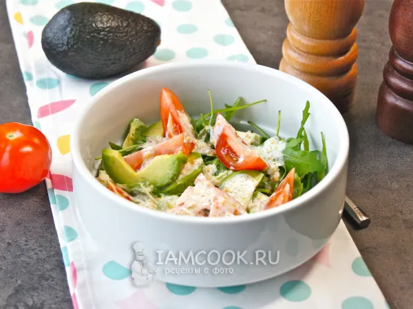 Фото блюда: Салат с рукколой, авокадо и помидорами