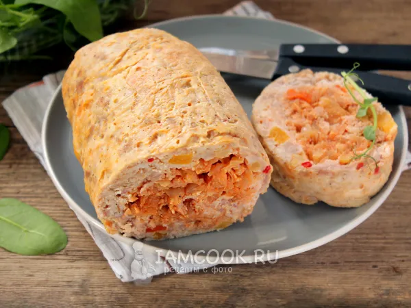 Фото готового блюда: Мясной рулет с капустой (из фарша)