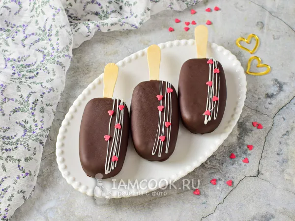 Фото блюда: Пирожное эскимо «Красный бархат»