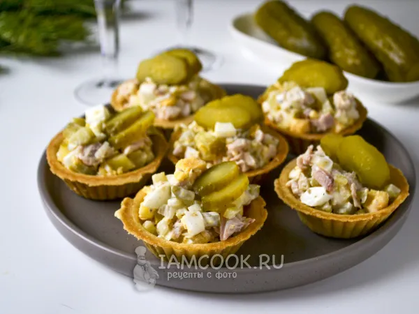 Фото блюда: Тарталетки с соленым огурцом