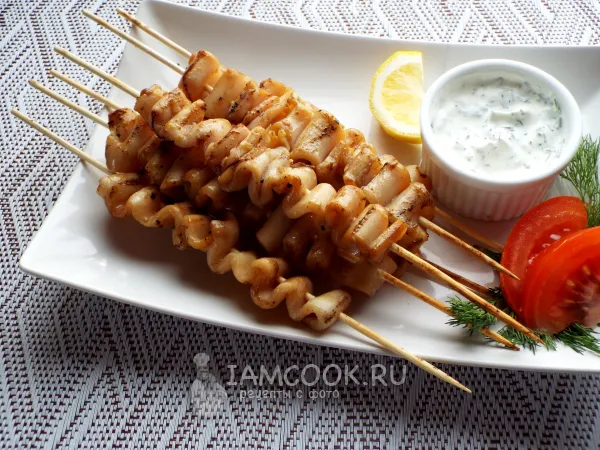 Фото блюда: Шашлык из кальмаров