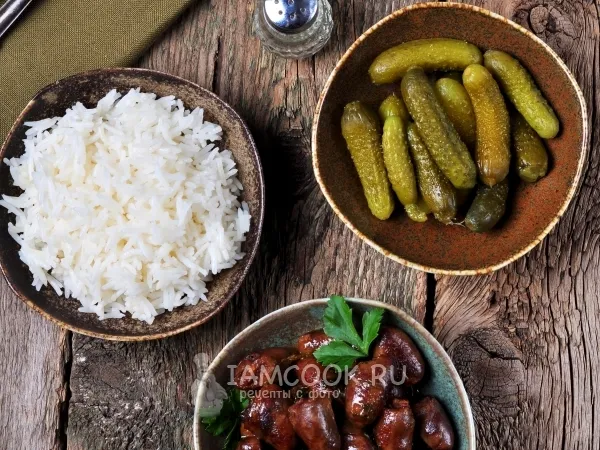 Фото блюда: Куриные сердечки в восточном стиле