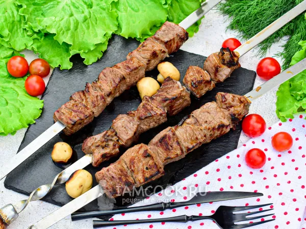 Фото блюда: Шашлык из говядины с уксусом и луком