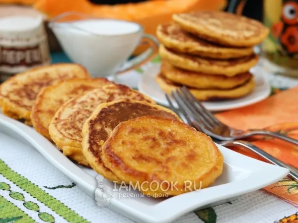 Фото блюда: Оладьи из тыквы с сыром