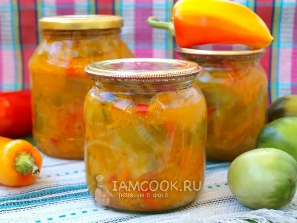 Фото готового блюда: Салат из зелёных помидоров на зиму