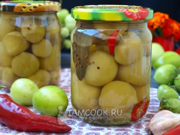 Фото блюда: Маринованные зеленые помидоры «Пальчики оближешь»