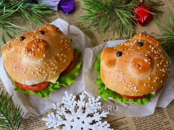 Фото блюда: Гамбургер «Поросёнок»