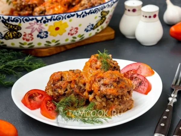 Фото блюда: Гречнево-мясные тефтели в духовке