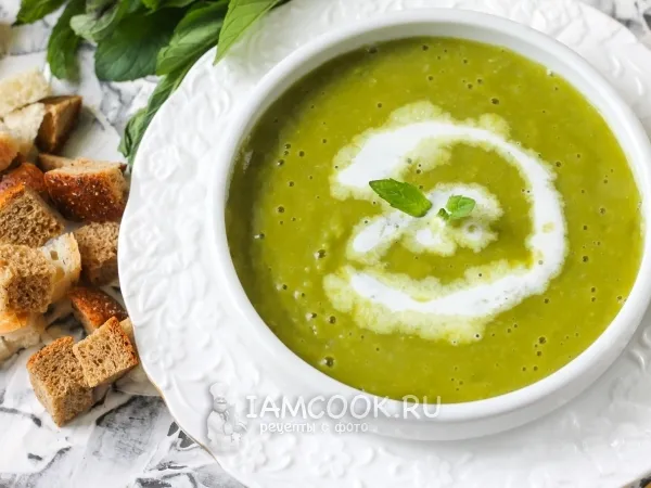 Фото блюда: Гороховый суп-пюре со сливками и мятой