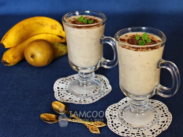 Фото блюда: Смузи с грушей и бананом