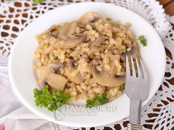 Фото блюда: Перловка с грибами в мультиварке