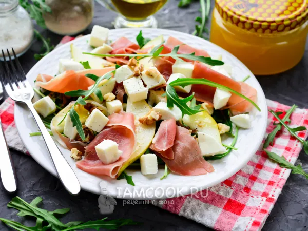 Фото готового блюда: Салат с хамоном и руколой