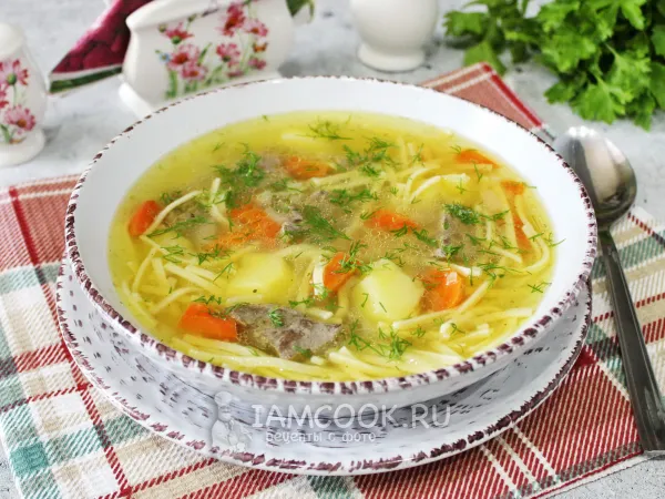 Фото готового блюда: Суп из говяжьей печени