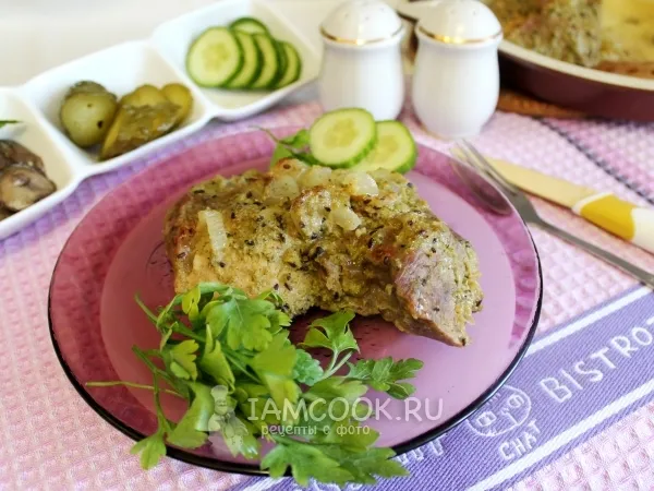 Фото блюда: Свинина, запеченная с крыжовниковым соусом