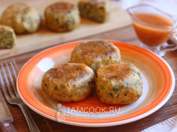 Фото готового блюда: Куриные котлеты со шпинатом