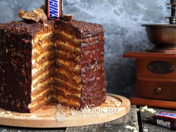 Фото блюда: Торт Сникерс на сковороде