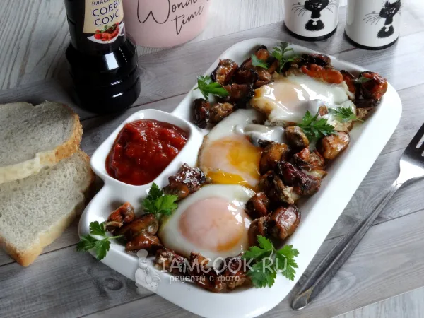 Фото блюда: Яичница с мидиями