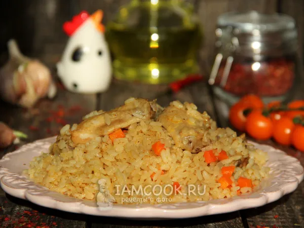 Фото блюда: Куриные крылышки с рисом в мультиварке