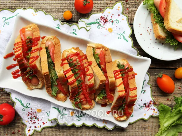 Фото блюда: Хот-дог из тостового хлеба