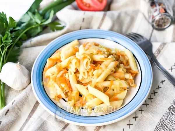 Фото блюда: Макароны с капустой