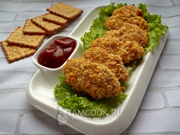 Фото блюда: Куриные наггетсы в панировке из крекера