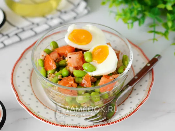 Фото блюда: ПП салат с горбушей (консервированной)