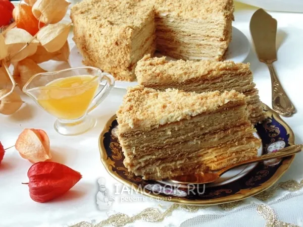 Фото блюда: Сметанно-медовый торт