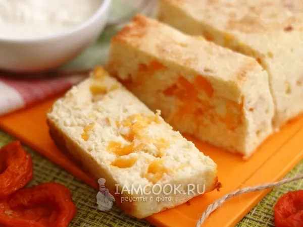 Фото блюда: Творожная запеканка с абрикосами